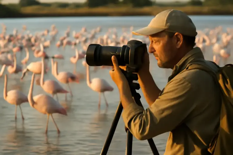 Safari fotografico tra i fenicotteri rosa nelle saline: il periodo ideale per scatti indimenticabili